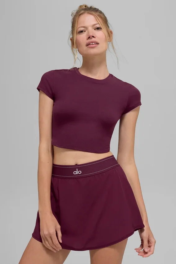Alosoft Crop Finesse kort ermet – burgunder