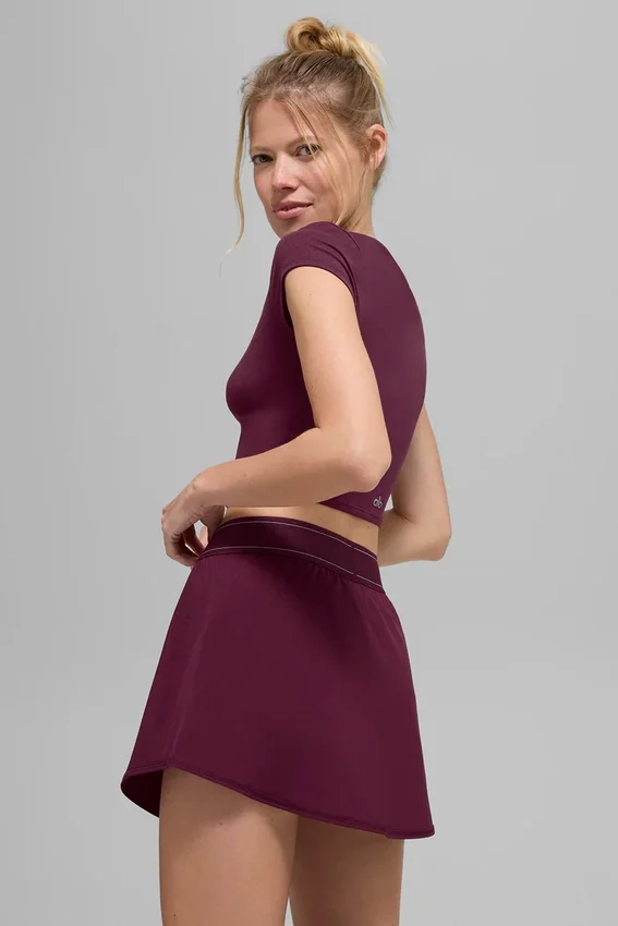 Alosoft Crop Finesse kort ermet – burgunder