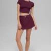 Alosoft Crop Finesse kort ermet – burgunder