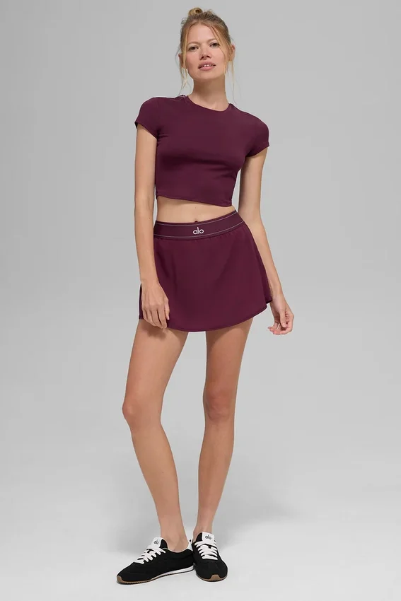 Alosoft Crop Finesse kort ermet – burgunder