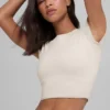 Alosoft Crop Finesse kortærmet – benhvit