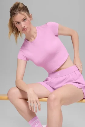 Alosoft Crop Finesse kortærmet – Candy Heart Pink