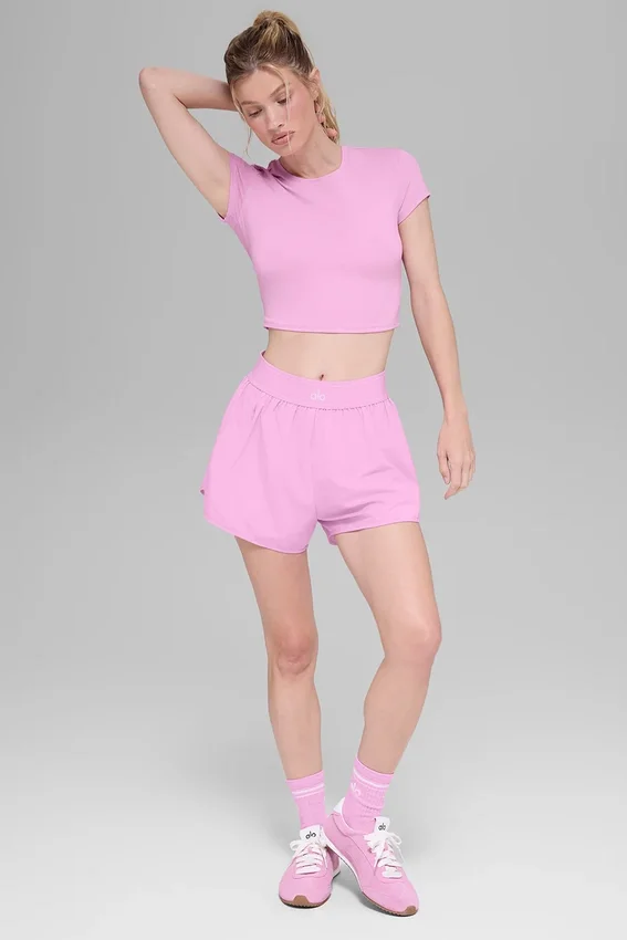 Alosoft Crop Finesse kortærmet – Candy Heart Pink