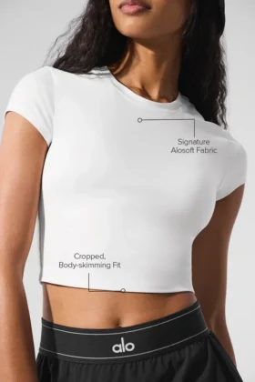 Alosoft Crop Finesse kortærmet – hvit