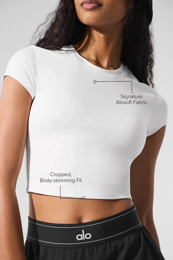 Alosoft Crop Finesse kortærmet – hvit
