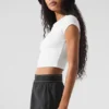 Alosoft Crop Finesse kortærmet – hvit