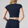 Alosoft Crop Finesse kortærmet – marineblå