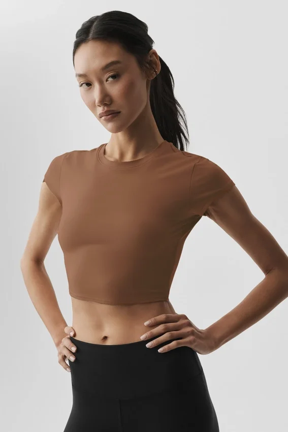 Alosoft Crop Finesse kortærmet – solkysset brun