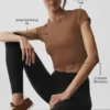 Alosoft Crop Finesse kortærmet – solkysset brun