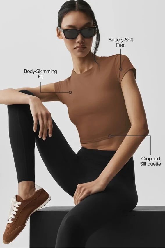 Alosoft Crop Finesse kortærmet – solkysset brun