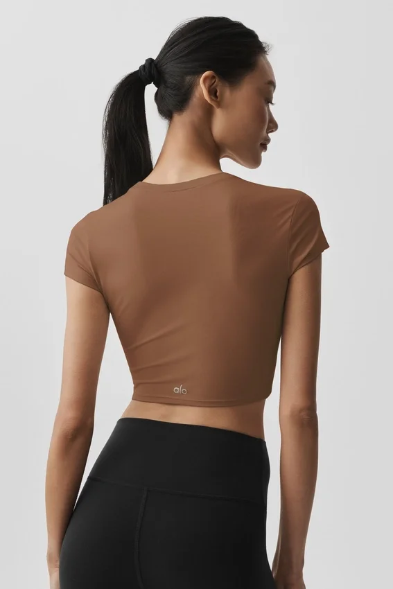 Alosoft Crop Finesse kortærmet – solkysset brun