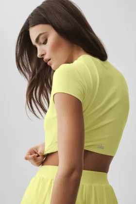 Alosoft Crop Finesse kortærmet – Sunshine