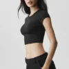 Alosoft Crop Finesse kortærmet – svart