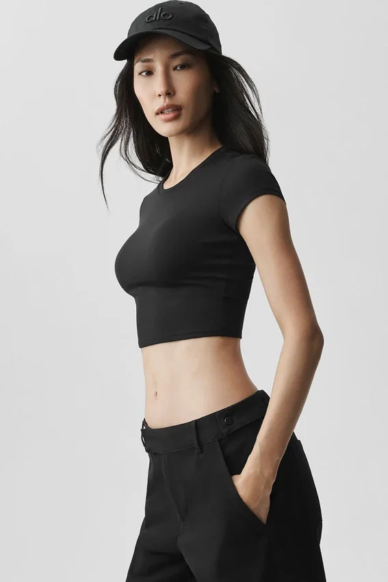Alosoft Crop Finesse kortærmet – svart