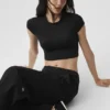 Alosoft Crop Finesse kortærmet – svart