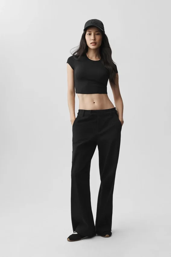 Alosoft Crop Finesse kortærmet – svart
