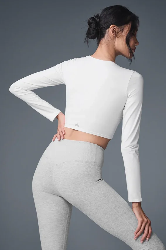 Alosoft Crop Finesse langermet – hvit