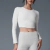 Alosoft Crop Finesse langermet – hvit