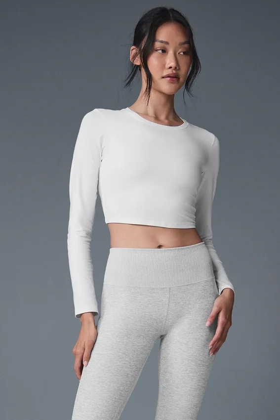 Alosoft Crop Finesse langermet – hvit