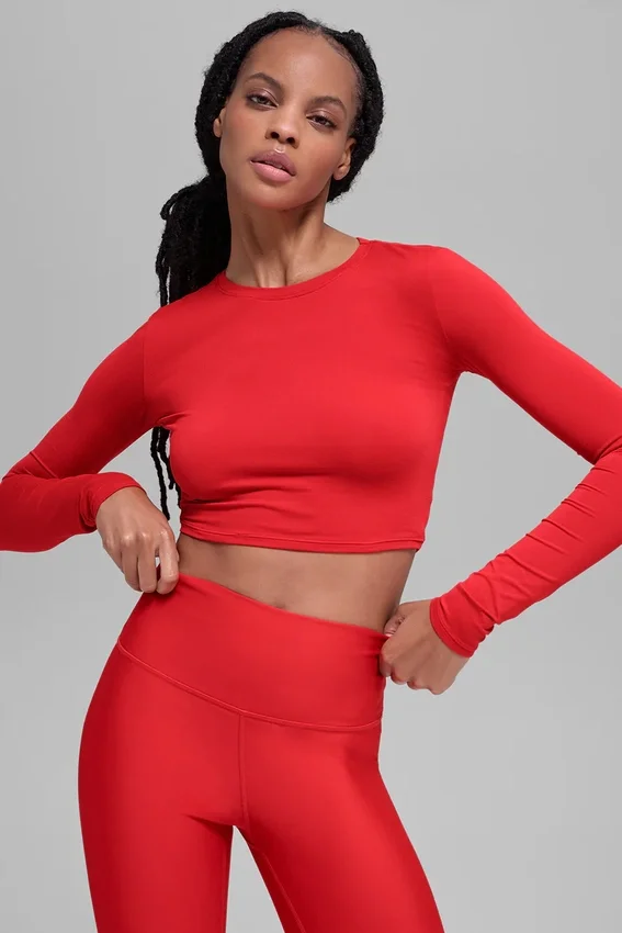 Alosoft Crop Finesse langermet – Knallrød
