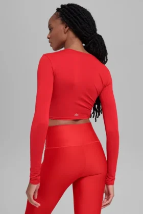 Alosoft Crop Finesse langermet – Knallrød