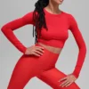 Alosoft Crop Finesse langermet – Knallrød