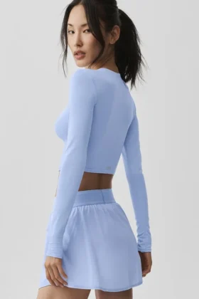 Alosoft Crop Finesse langermet – lys provenceblå