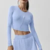 Alosoft Crop Finesse langermet – lys provenceblå
