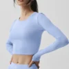 Alosoft Crop Finesse langermet – lys provenceblå