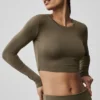 Alosoft Crop Finesse langermet – Olive Tree
