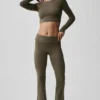 Alosoft Crop Finesse langermet – Olive Tree
