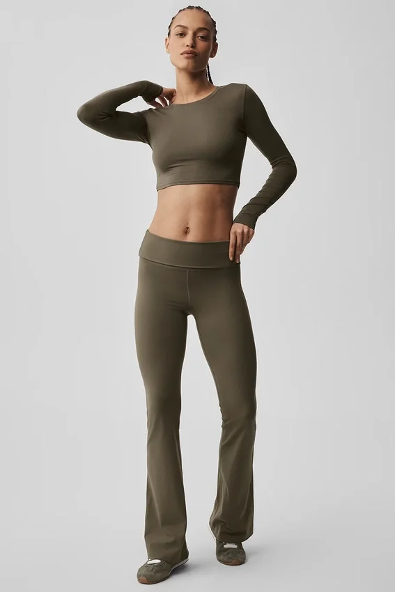 Alosoft Crop Finesse langermet – Olive Tree