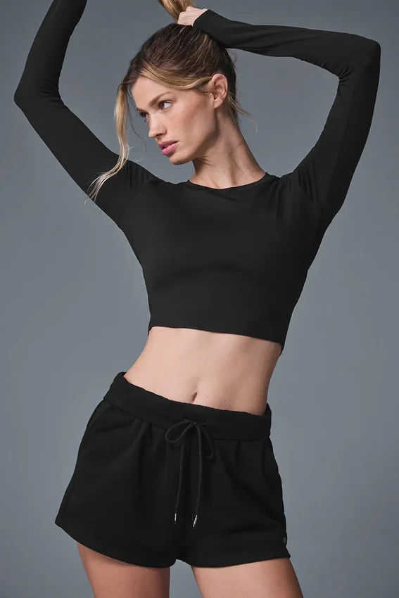 Alosoft Crop Finesse langermet – svart