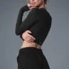 Alosoft Crop Finesse langermet – svart