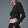Alosoft Crop Finesse langermet – svart