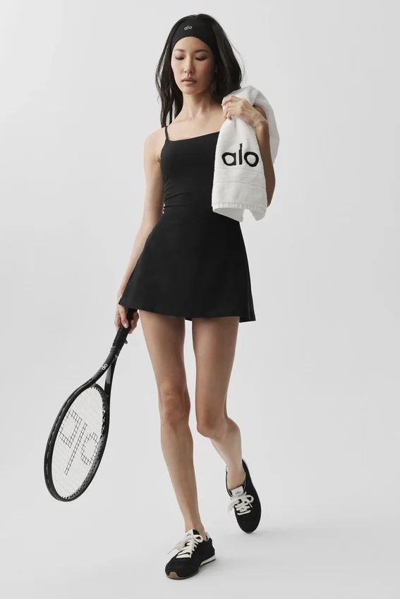 Alosoft Encore-tenniskjole – svart