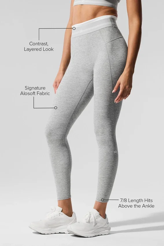 Alosoft High-Waist 7/8 Better Together Tights – Athletic Heather Grey