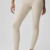 Alosoft High-Waist Heart Throb Tights – Oatmeal Heather/White