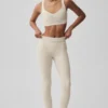 Alosoft High-Waist Heart Throb Tights – Oatmeal Heather/White