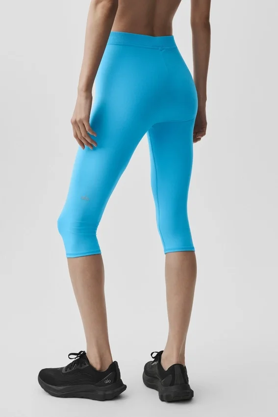 Alosoft Iconic 90'S Capri med høy midje – azurblå