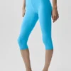 Alosoft Iconic 90'S Capri med høy midje – azurblå