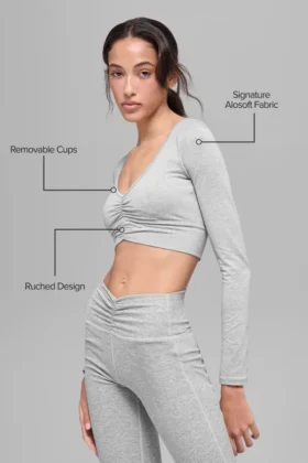 Alosoft Intuition langermet BH – Athletic Heather Grey