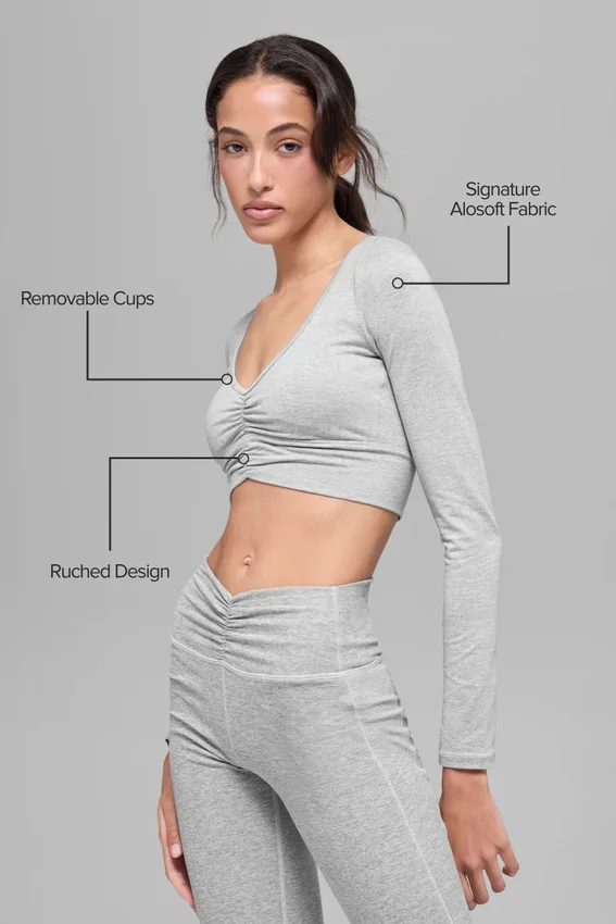 Alosoft Intuition langermet BH – Athletic Heather Grey