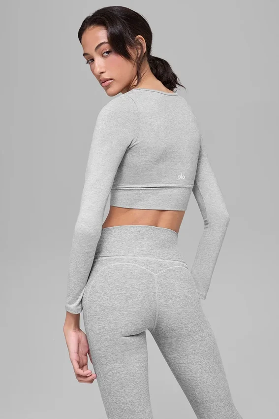 Alosoft Intuition langermet BH – Athletic Heather Grey