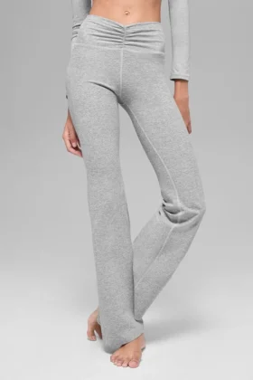 Alosoft Intuition leggings med High-Waist og bootcut – Athletic Heather Grey
