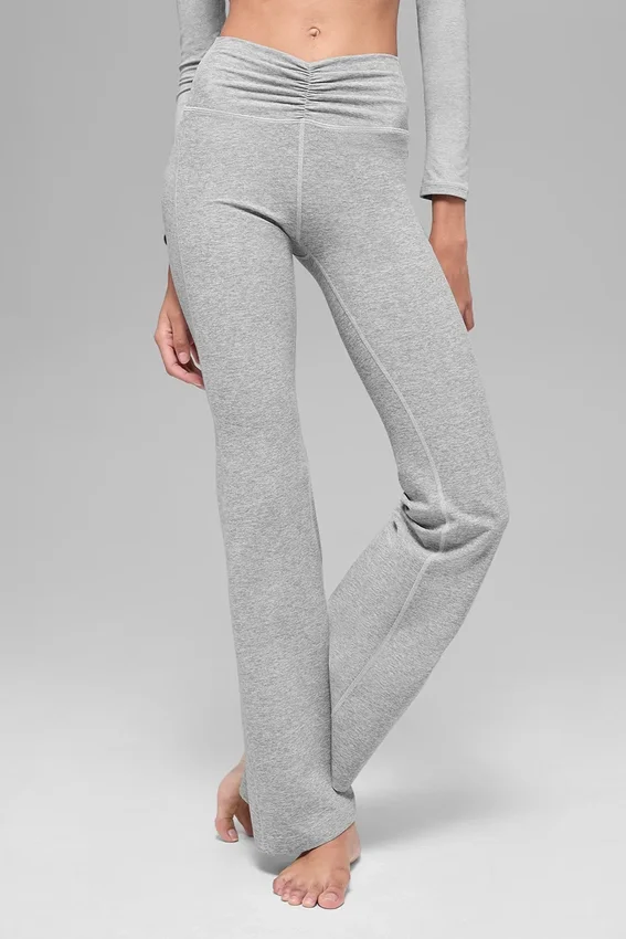 Alosoft Intuition leggings med High-Waist og bootcut – Athletic Heather Grey