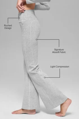 Alosoft Intuition leggings med High-Waist og bootcut – Athletic Heather Grey
