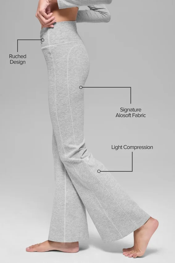Alosoft Intuition leggings med High-Waist og bootcut – Athletic Heather Grey
