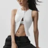 Alosoft Level up Full Zip Tank – hvit