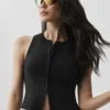 Alosoft Level up Full Zip Tank – Svart